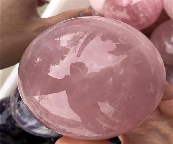 DHX SW 1PC aproximadamente 10 cm de alta calidad CRISTAL RINE SPHERE NATURAL Bola de cuarzo de cuarzo Natural Crystal Healing Stone Reiki283i3084120