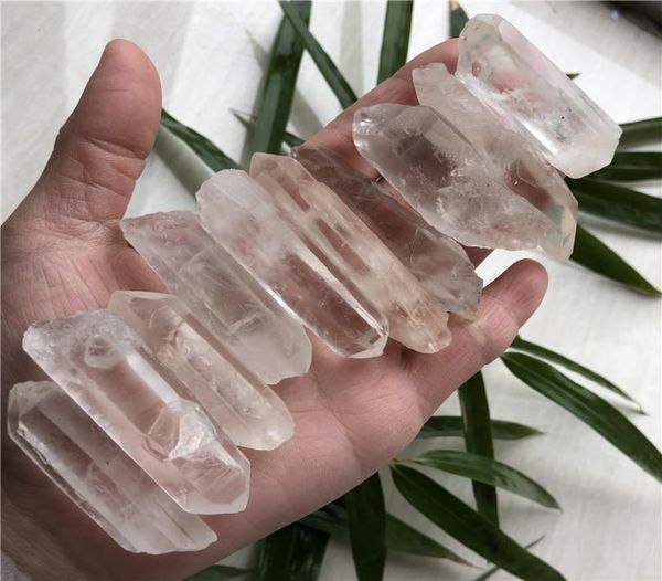 DHX SW grande 10 piezas de cristal de cuarzo transparente natural meditación reiki curación lemuriano cristal de cuarzo palo para hacer joyas 5345856