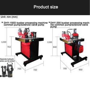 DHY-150D Machine de traitement 3-en-1 Cutter laser combiné Bus Bus Hydraulic Press Punch Hole Tools Équipement de flexion 110 / 220V