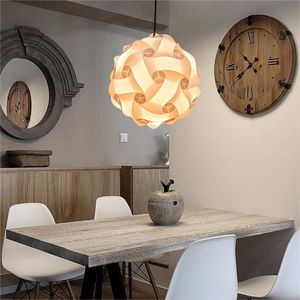 Dia.25CM Moderne Plafondlampenkap Elementen IQ Puzzel Jigsaw Lampenkap Creatieve DIY Kroonluchter Licht Alleen de lampenkap, geen plafondpaneel en draad D2.0