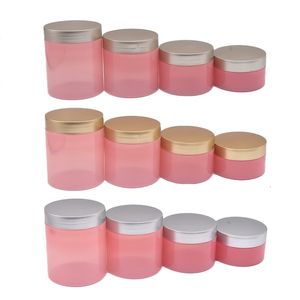 Dia.68mm Rose PET Vide Cheveux Cire Bouteille Crème Pot Or Argent En Plastique Couvercle À Vis Cosmétique Emballage Conteneur Pots De Bonbons Visage Crème Pots 100 ml 150 ml 200 ml 250 ml