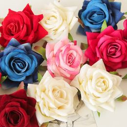 Dia 6 cm kunstbloemen rozen bloemen bruiloft bloemen voor diy bruiloft partij gift, decoratieve bloem voor een hoed of hoofddeksel