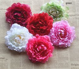 DIA: 13CM / 5.1Inch 50 stks gratis verzending Emulational Silk Peony Flower Head voor thuis, tuin, bruiloft of schoonheids hoed of jurk decoratie vakantie