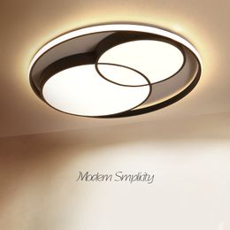DIA420 / 500/600 / 780mm Wit of zwart ronde plafondverlichting voor woonkamer slaapkamer Master kamer plafondlamp armaturen