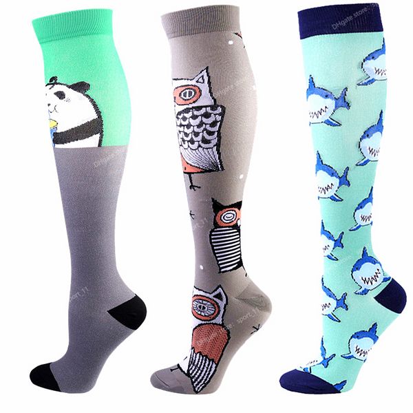 Nouvelles chaussettes de compression Panda Chaussettes d'animaux mignons Hommes Femmes Chaussettes de compression pour la course, les soins médicaux, l'œdème, le diabète, les varices, les vêtements de sport, les accessoires de sport