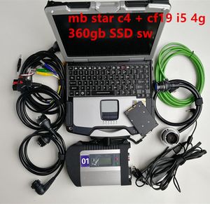 Outil de Diagnostic MB Star C4 avec ordinateur portable hardbook i5 CF19 pour le Diagnostic de rotation, PC bien installé, dernier xentry V09.2023