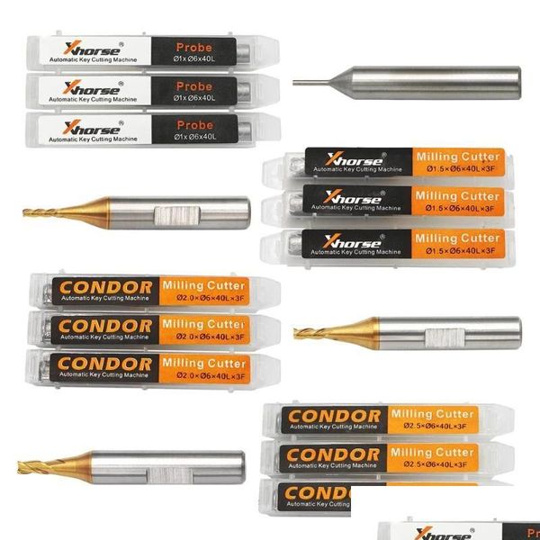 Herramientas de diagnóstico 1,0 mm 1,5 mm 2,0 mm 2,5 mm Sonda de fresado para Xhorse Condor Mini Plus Dolphin XP-005 XP-007 Corte de llaves Drop Del Dh9Hn