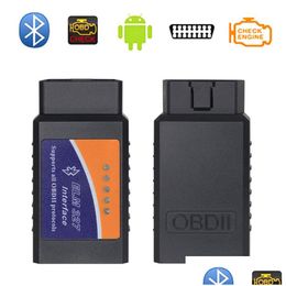 Diagnostische hulpmiddelen Elm327 Autoscanner V2.1-interface Werkt op Android Pc Koppel Can-Bus Bluetooth Obd2 Obd Ii Scantool Drop Delivery Dhd0V