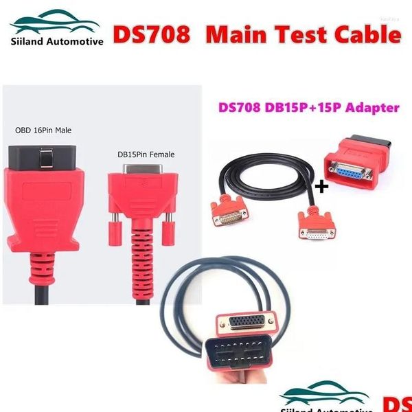 Outils de diagnostic pour Autel Maxisys Ds708 Test principal Obdii Ms906/908/905/808 Adaptateur Ms 908 Pro 16 broches Ms908 Scanner Drop Delivery M Dhf6B