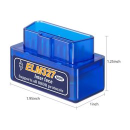 Herramientas de diagnóstico Mini V2.1 ELM327- OBD2 Adaptador BLUTOTH ME 327 V1.5 OBDII Escáner Diagnóstico-Werkzeug Code Reader Elm327 Del Dhxqc