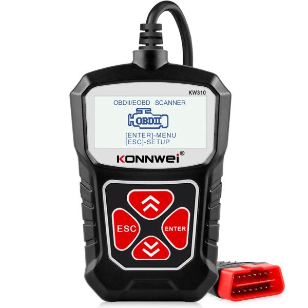 Herramientas de diagnóstico Nuevo escáner OBD2 para la herramienta de automóvil OBD 2 Konnwei KW310 Motivo Russian PK Drop entrega de automóviles Automóviles Ve OTLCB