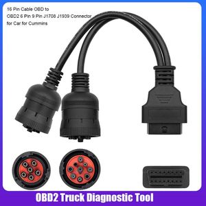 Outils de diagnostic OBD2 camion outil 16 broches câble OBD à 6 9 J1708 J1939 connecteur pour voiture Cummins Auto