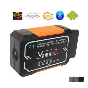 Diagnostische tools vgate OBD2 -scanner voor CAR ELM327 Bluetooth V1.5 ELM 327 V 1.5 OBD 2 II Interface Android/IOS PIC18F2480 Drop Deliv Dhuh4