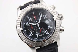 Wijzerplaat nieuwe zwarte Seawolf horloge rubberen Sea Wolf quartz chronograaf riem heren witte roestvrij wijzer horloges heren sporthorloges es