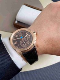 Kies werken Automatisch horloges Carter 18K Rose Gold Automatisch mechanisch wens Watch 42 mm W 7 1 0
