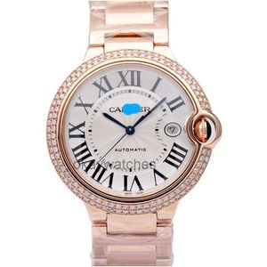 Kies werken Automatisch horloges Carter Blue Ballon 42 mm Rose Gold Diamond Mechanical Mens Watch W69006Z2