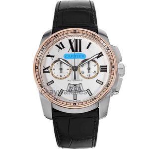 Cadran fonctionnant les montres automatiques Carter Calibo Precision Steel 18K Rose Gold Mécanicale Watch Mens W7100043