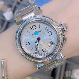 Cadrans fonctionnant des montres automatiques Carter New Womens Watch Pacha Series Diamond Set mécanique W31078M7