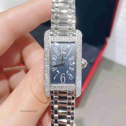 Dials Working Automatic Watches Carter Tank 18K Platinum Backset Diamond Rectangular Quartz Womens Watch