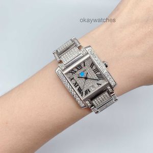 Kies werken Automatisch horloges Carter Tank W51002Q3 achterste volledige diamant Sky Star Mechanical Watch voor vrouwen