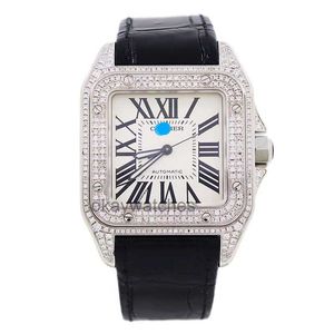 Cadran fonctionnant les montres automatiques Carter Watch Mens Sandoz Série de diamant de précision moyenne en acier moyen W20106X8