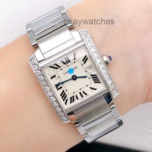 Cadran fonctionnant des montres automatiques Carter Watch Womens Tank Seriessquare Back English Movement W51011Q3