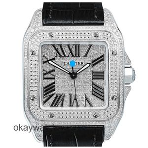 Cadran fonctionnant des montres automatiques Carter Womens Watch Mécanique avec diamant étoilé carré étoilé W20126X8