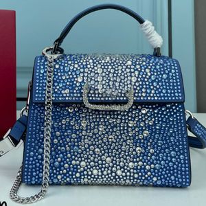 Diamante draagtas crossbody tas ketting handtassen portemonnee klep portachable schouderband zacht schapen lederen voering magnetische gesp hoge kwaliteit hoge kwaliteit