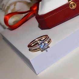 diamanten legers ring Drie ringen voor vrouw ontwerper voor man diamant 925 zilver verguld 18K T0P kwaliteit diamant klassieke stijl kristal cadeau voor vriendin 007