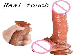 Diamètre 45 cm Real Skin Touch Gode Réaliste avec Ventouse Gros Pénis En Silicone pour Femmes Masturbation Lesbain Sex Toy Femelle Y1949882