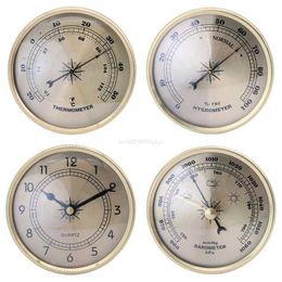 Diameter 90 mm Gouden frame Wandhangende thermometer Wekker Hygrometer Barometer voor laboratoria