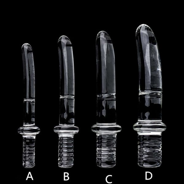 Diámetro16/20/25/30 mm Mango de cristal grande consolador de vidrio realista Estimulación anal artificial juguetes sexys para mujeres