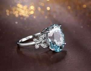 Diapon Topaz Ring Crystal Butterfly Rings Engagement Trouwring Sieraden Dames Ringen Mode-sieraden 080295