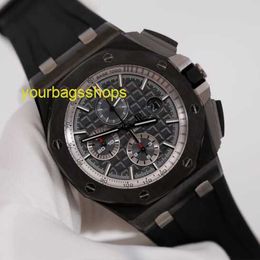 Diamond AP Montre-bracelet Epic Royal Oak Offshore 26405CE Montre pour homme Céramique noire Fluorescent Pointeur numérique Automatique Mécanique Montre de renommée mondiale Horloge suisse