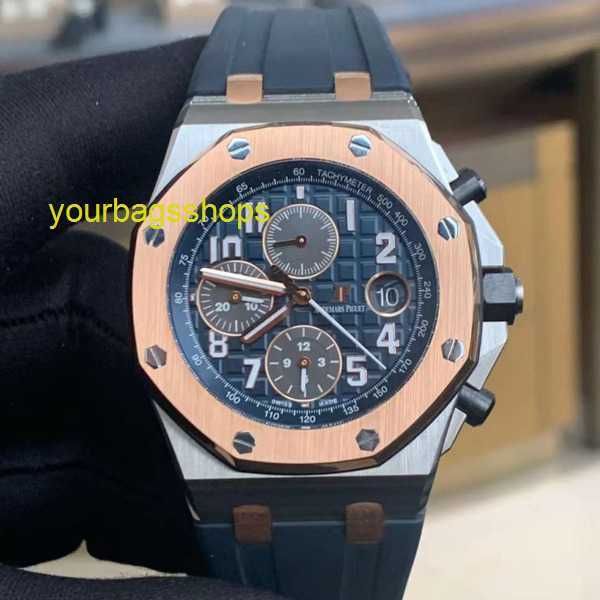 Montre-bracelet Diamond AP Royal Oak Offshore Series 26471SR Room Golden Blue Plate Baoqilai Édition limitée Montre de sport chronométrée pour hommes, mode, loisirs, affaires