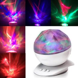 Diamond Aurora Borealis LED Projector Verlichtingslamp Kleur Verandering 8 Moods USB Lichtlamp met luidspreker Lichte cadeau348C