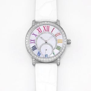 Diamond balverzameling Dames Hoogwaardige horloges Automatische mechanische beweging Sapphire Moeder-of-Pearl Dial Ultra-dunne wijzerplaat 1163 Bewegingsconstructie