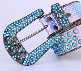 Diamant bb ceinture multicolore designer ceinture pour hommes cool grande taille hyperbole cinture tête de squelette créatif distinctif classique ceintures de luxe charmant YD024 C4