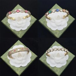 Diseñador de pulsera de diamantes para mujeres, hombres, brazalete de oro y plata vintage, joyería de lujo, brazaletes de cristal, joyería, diseñadores, cumpleaños de Navidad, niñas, regalos para mujeres