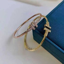Diamanten armband Designer t Tennis 18k dubbelvormige damessieraden voor dames Hart goud Womeniny6