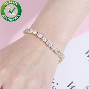 Bracelet en diamant Iced Out Tennis Chaîne de luxe Designer Bijoux Mode Femmes Bracelets Or Argent Bracelet Hip Hop Charme Rappeur Ac210W