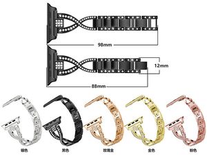 Bracelet en diamant Bracelet en métal pour Apple Watch 44mm 42mm 40mm 38mm bandes mode femmes bracelets iwatch série 6 5 4 SE bracelets de montre accessoires intelligents