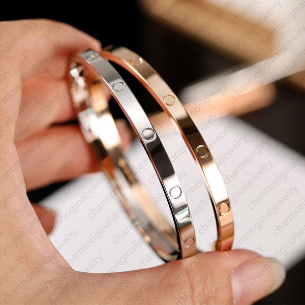 Bracelet en diamant Bracelets à vis Bracelet de créateur Femme Bracelets de créateur Largeur: 4 mm 6 mm 7 mm Bracelet Femme Bracelets en diamant pour femmes Designer Bijoux Homme