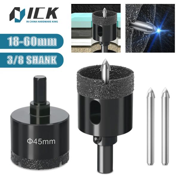 Brazing Diamond Braked Center Drill Bits Hole Cup Saw Facile To Locate Kit Kit Tools Tile Marble Glass Power Tool accessoires