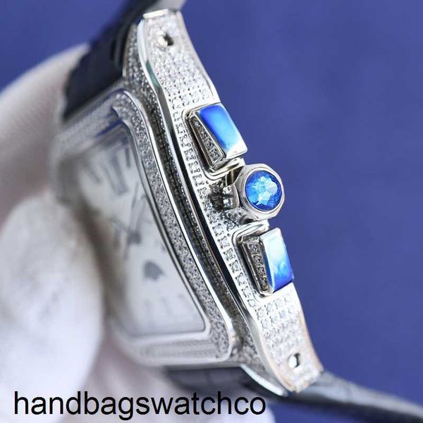 Diamond Carteers Top Watch Relojes para hombre Relojes con movimiento mecánico automático Reloj de pulsera de cuero resistente al agua de 42 mm Montre de Luxe con caja Wtx8 zc