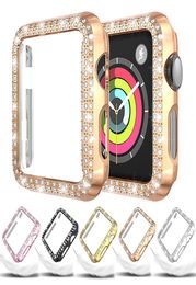 Diamond kast voor Apple Watch 5 44mm 40mm Iwatch Series 4 Scherm Beschermingsomslag PC -horlogekas voor Apple Watch 3 Case 38mm 42mm7528161