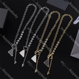 Collares colgantes de triángulo de cadena de diamantes collares de diseño de diseñadores