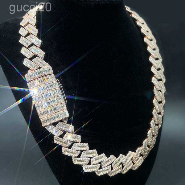 Cadenas de diamantes para hombres Collar de cadena Moissanite Personalización de diseñador Diamond Cuba Full Hiphop Chain Pase la prueba ICE OUT CUBANA LINK HGC7 8PK 7AUN
