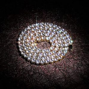 Collier de tennis ras du cou en diamant, 1 rangée de 3 à 5 mm, plaqué or 14 carats, chaîne en zircone cubique glacée avec fermoir à pression, bijoux hip hop, vente en gros