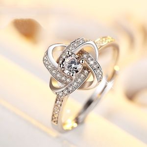 Bague trèfle en diamant, bagues de fiançailles de princesse pour femmes, bijoux de mariage, accessoire d'ouverture réglable, accessoires